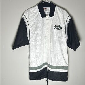 Vintage Nike White and Black Mesh Button-Up Jersey